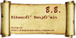 Bibescó Benjámin névjegykártya